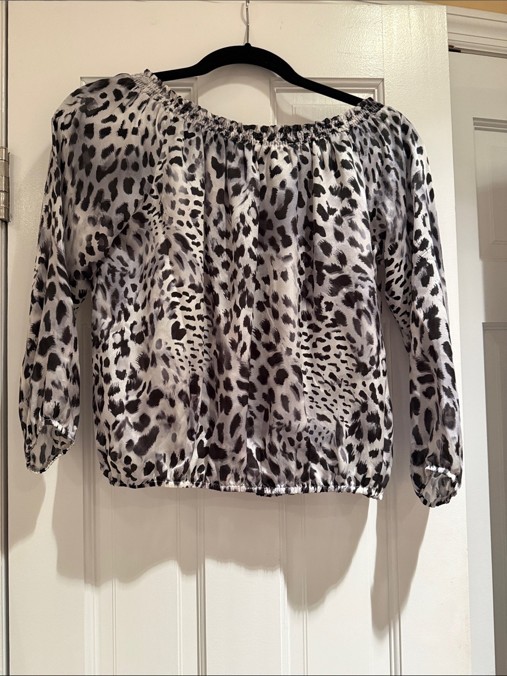 Generation Love Black & White Leopard Print Off-Shoulder Top